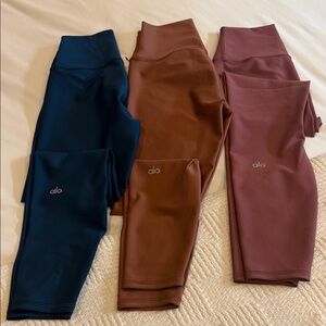 ALO Yoga Leggings Set - blue, Brown, Mauve